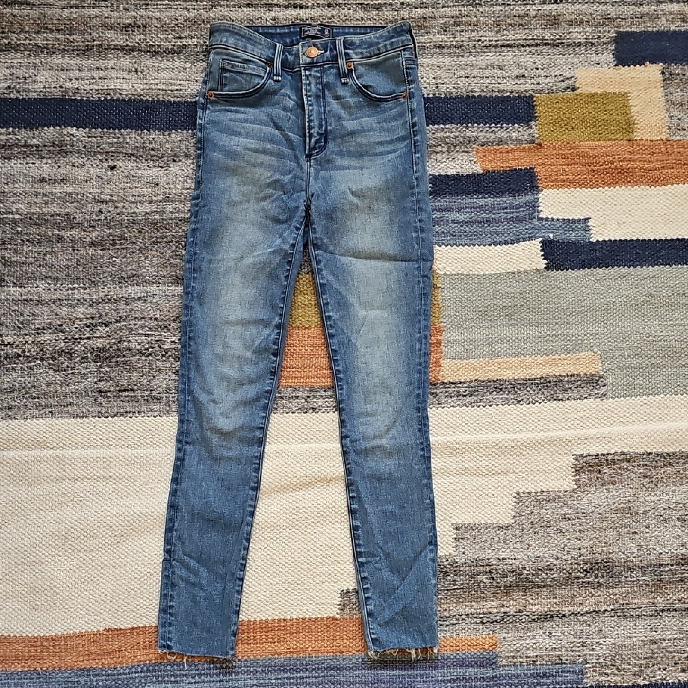 Abercrombie & Fitch Medium Blue Simone High Rise Ankle Skinny Jeans Sz24